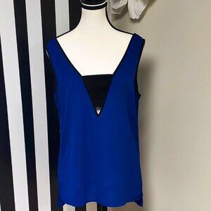 Express: Royal Blue and Black Cutout Tank Top Size M